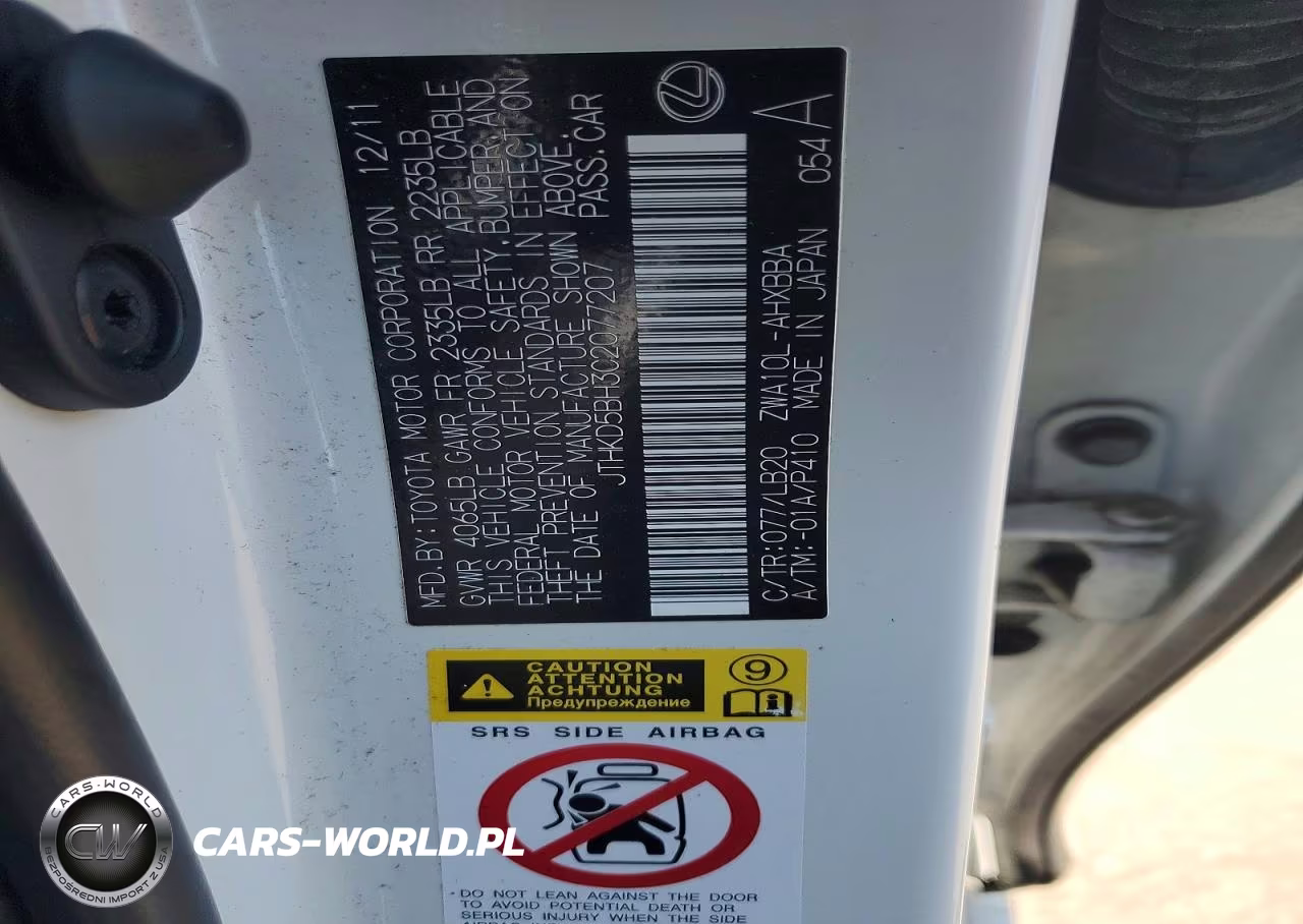 2012 Lexus Ct 200 VIN:JTHKD5BH3C2077207 - 12