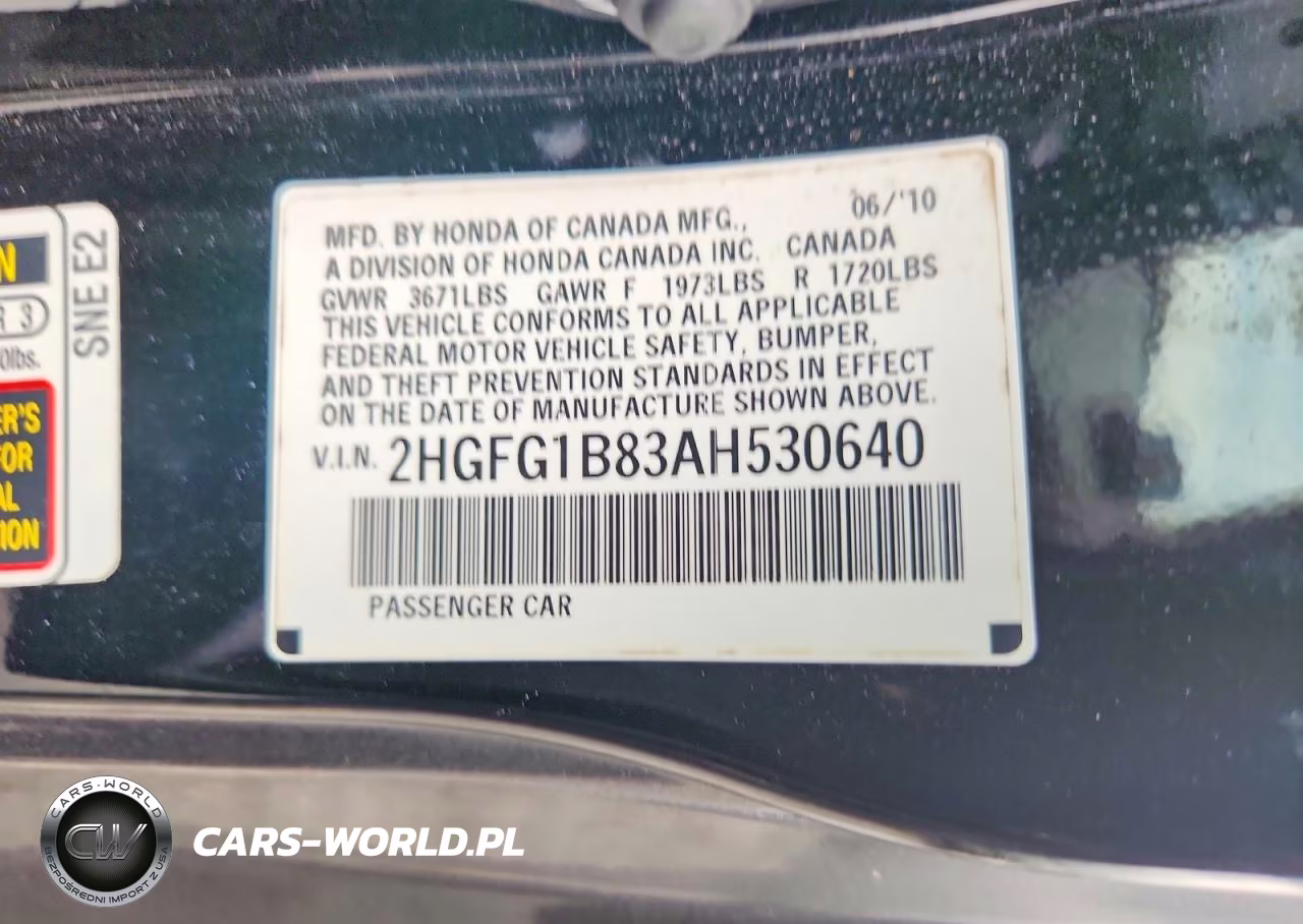 2010 Honda Civic Ex VIN:2HGFG1B83AH530640 - 12