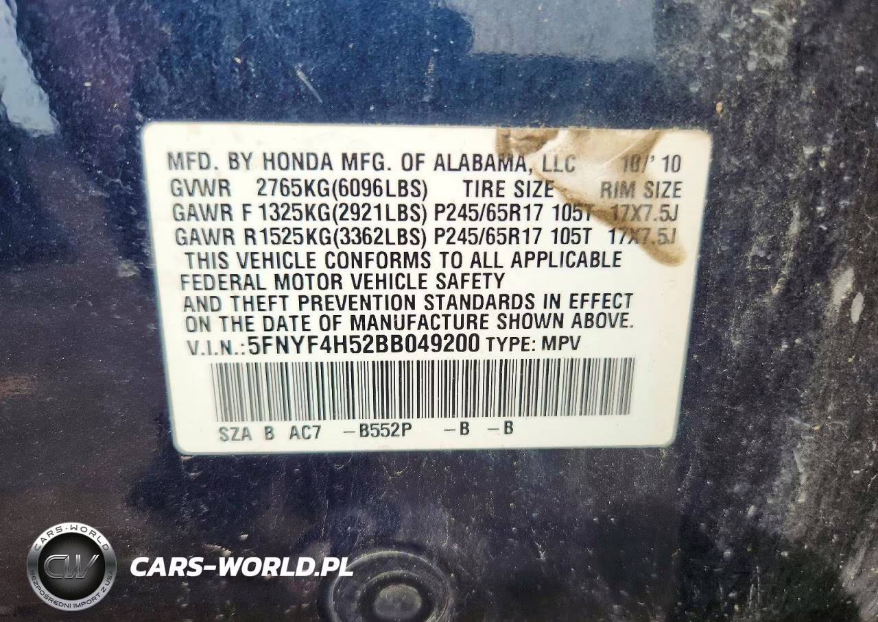 2011 Honda Pilot Exl VIN:5FNYF4H52BB049200 - 13