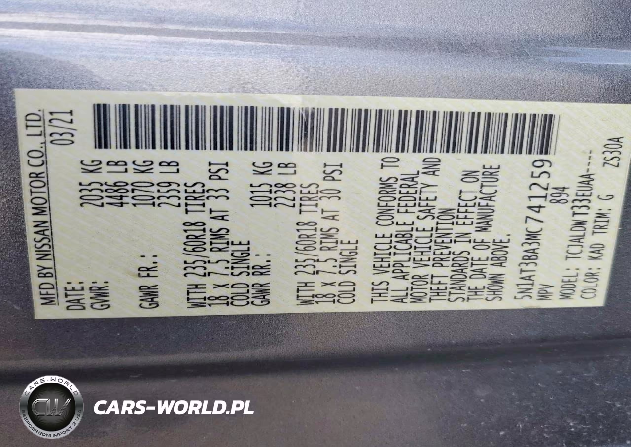 2021 Nissan Rogue Sv VIN:5N1AT3BA3MC741259 - 14