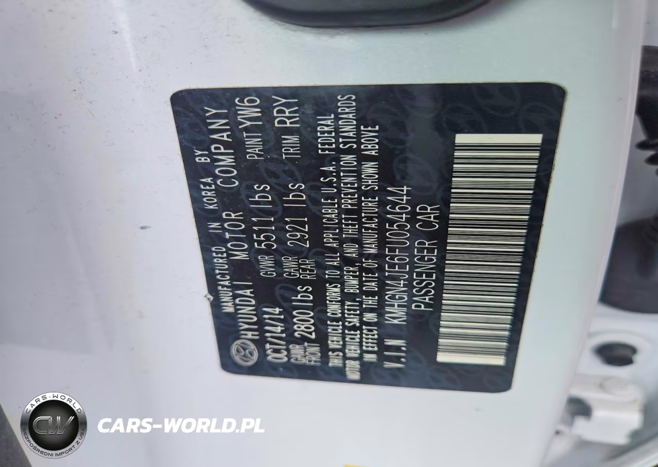 2015 Hyundai Genesis 3.8L VIN:KMHGN4JE6FU054644 - 12
