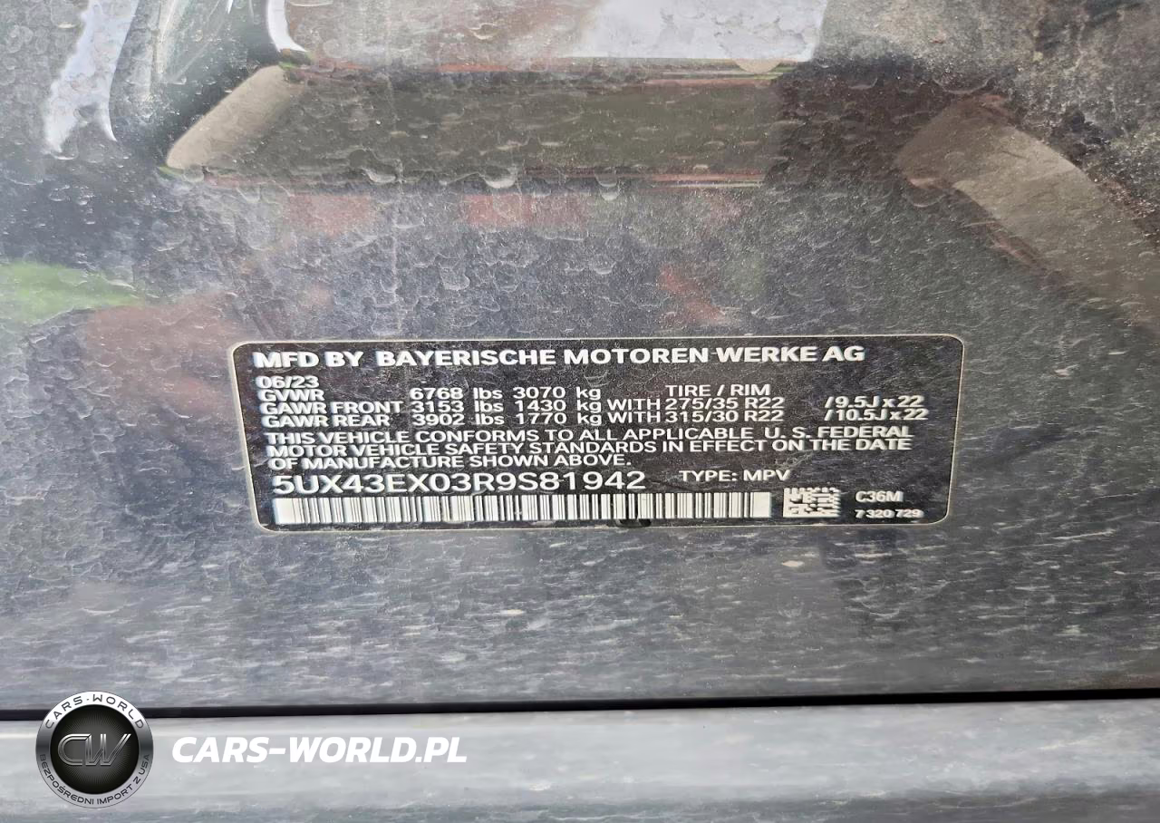 2024 BMW X6 M60I VIN:5UX43EX03R9S81942 - 13