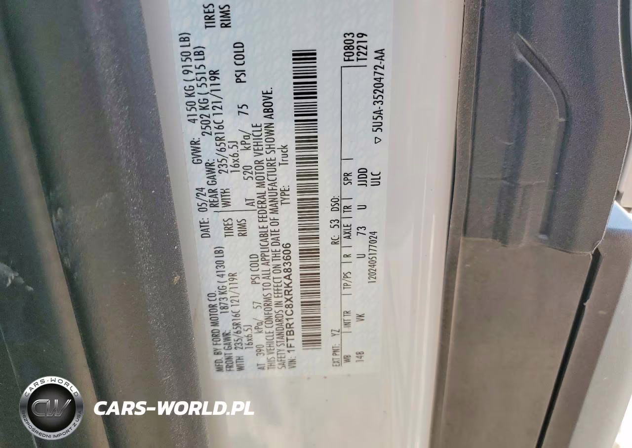 2024 Ford Transit T-250 VIN:1FTBR1C8XRKA83606 - 14