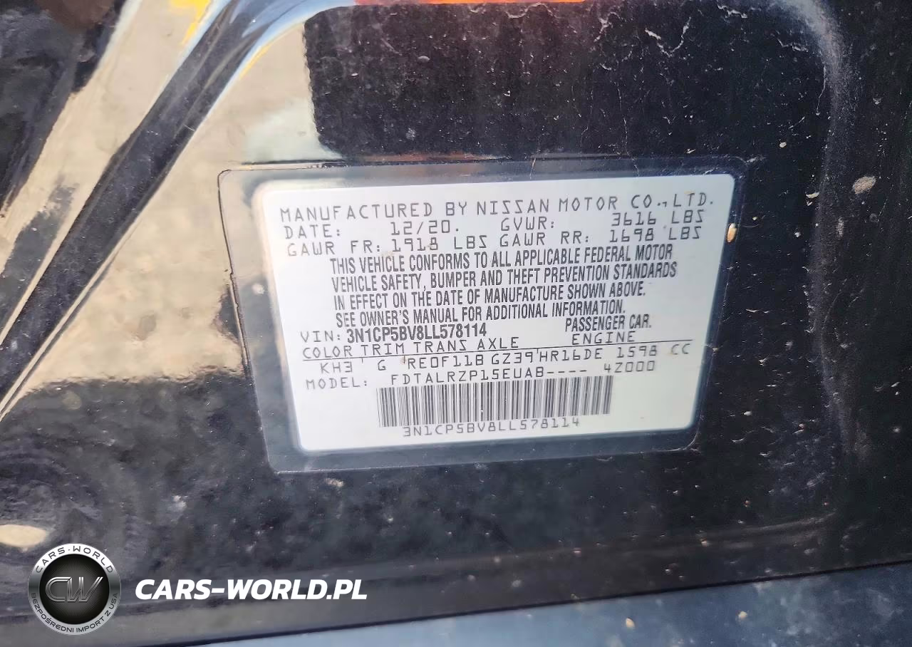 2020 Nissan Kicks S VIN:3N1CP5BV8LL578114 - 12