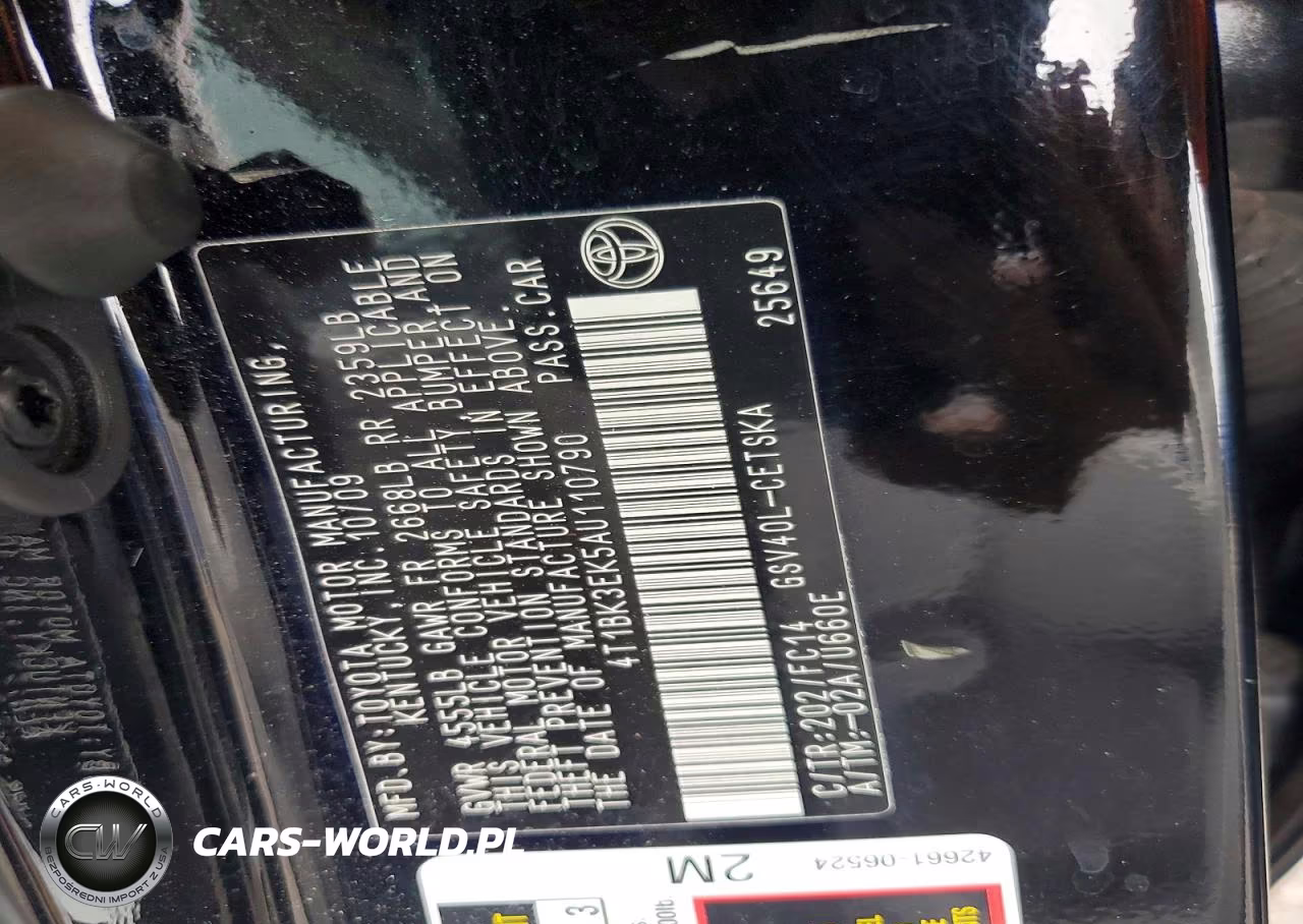 2010 Toyota Camry Se V6 VIN:4T1BK3EK5AU110790 - 12