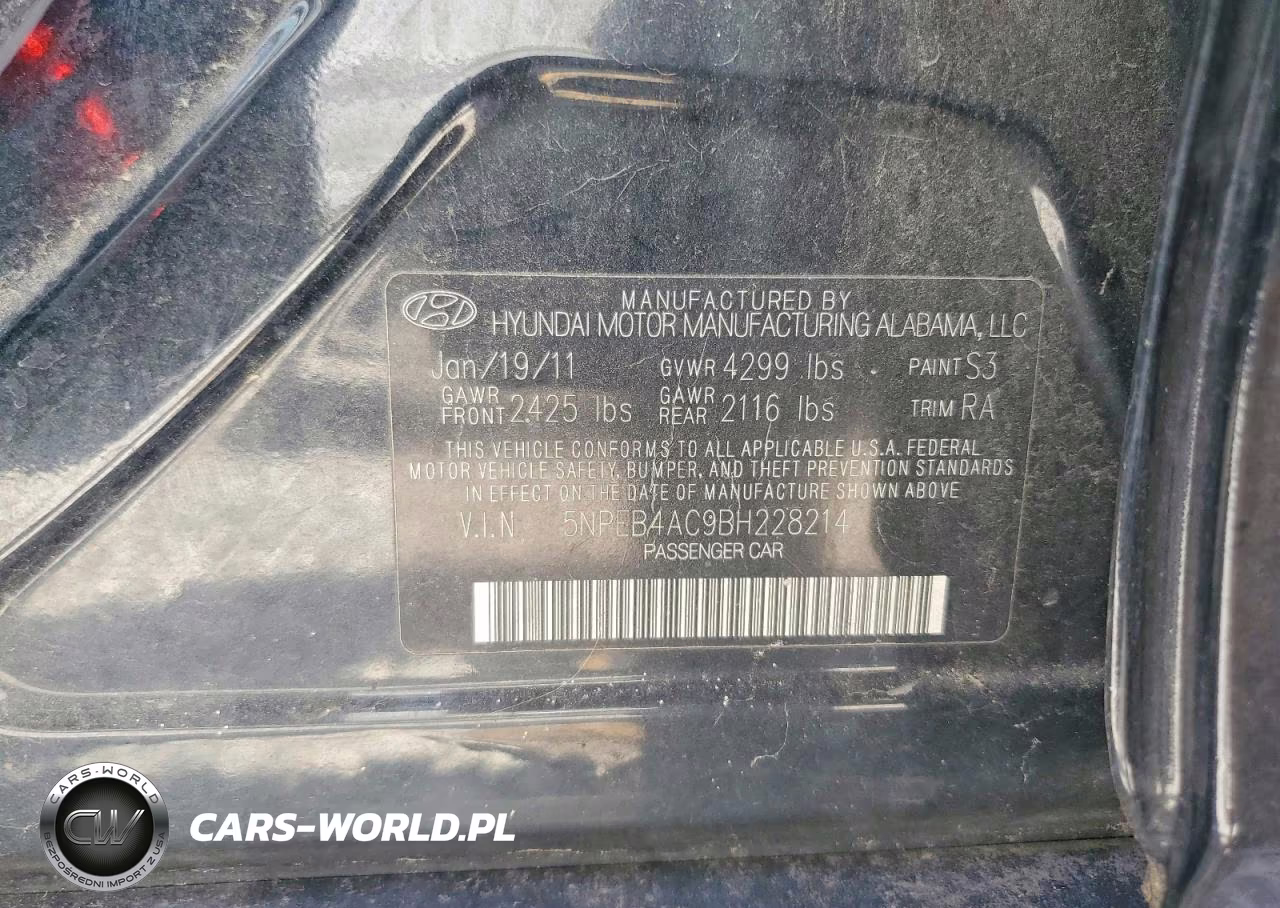 2011 Hyundai Sonata Gls VIN:5NPEB4AC9BH228214 - 12
