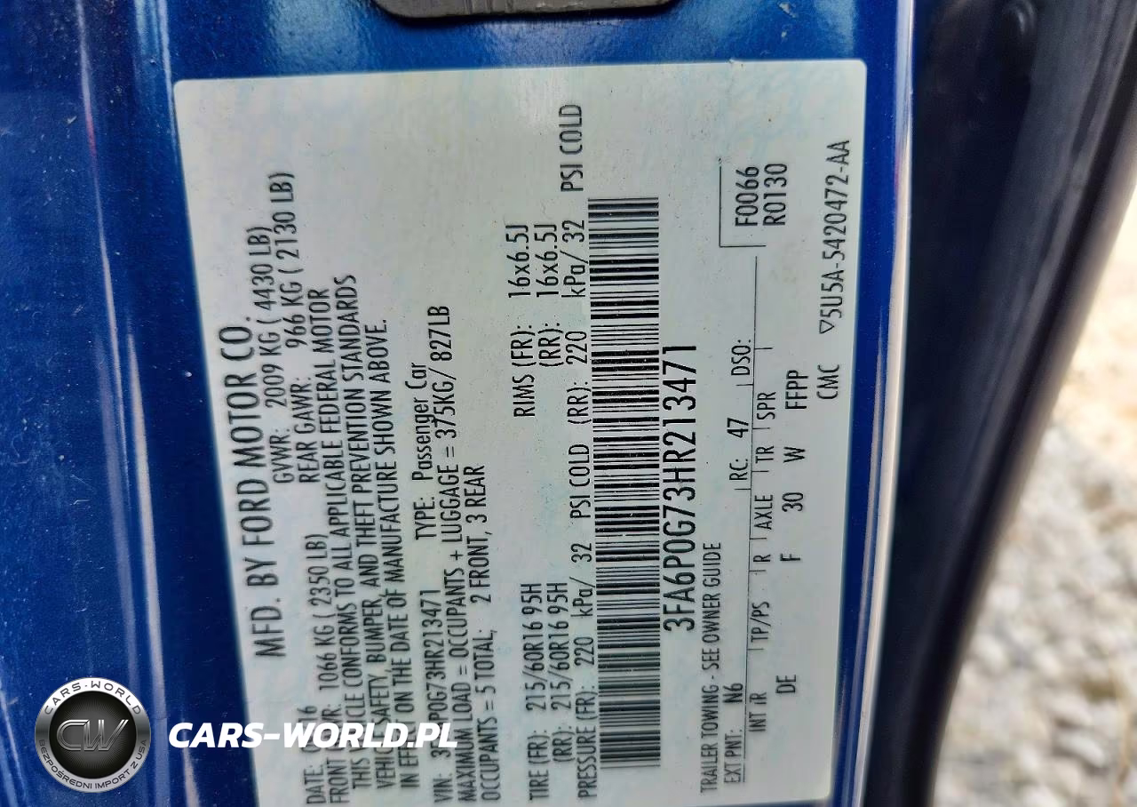 2017 Ford Fusion S VIN:3FA6P0G73HR213471 - 13