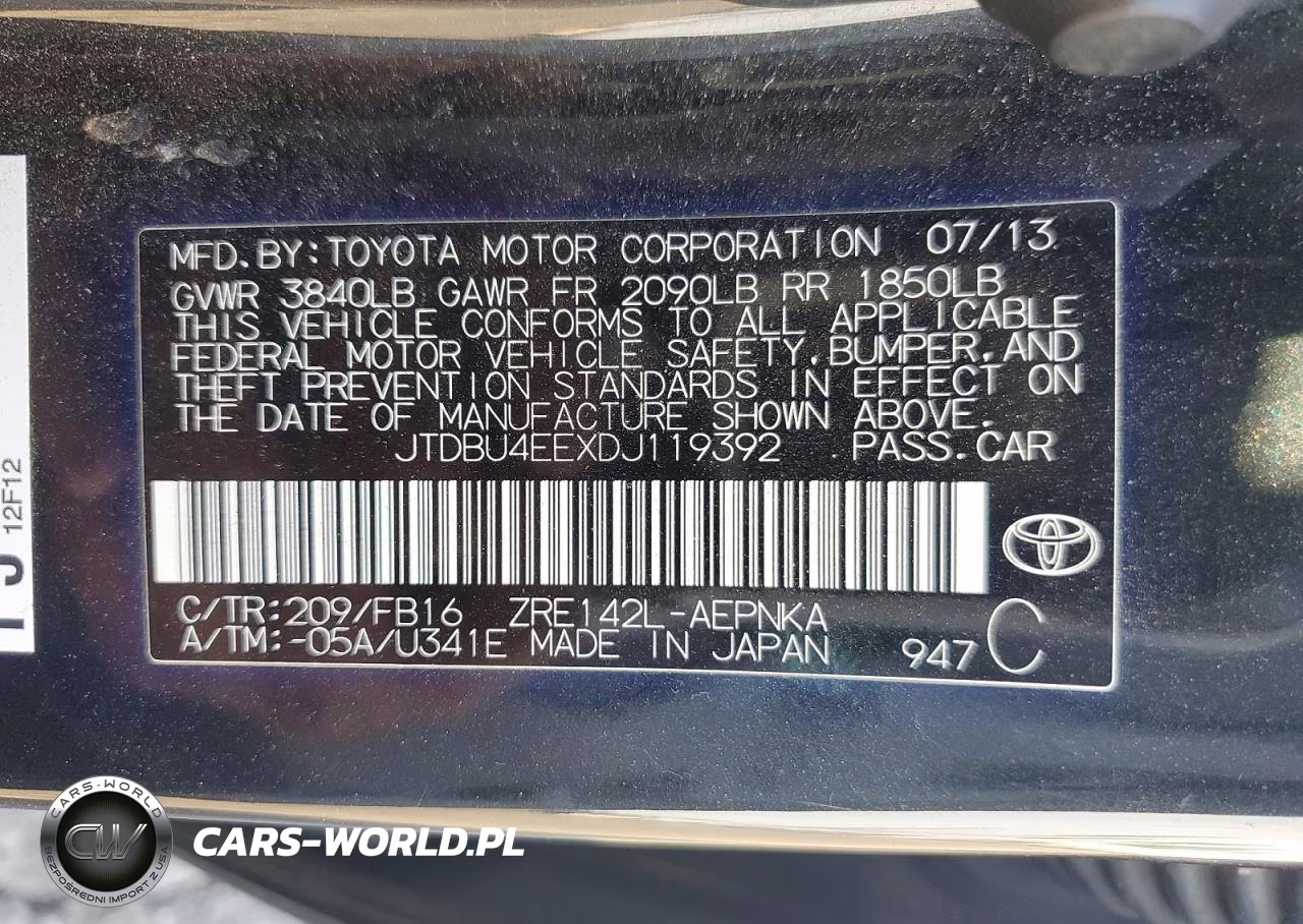 2013 Toyota Corolla Le VIN:JTDBU4EEXDJ119392 - 12