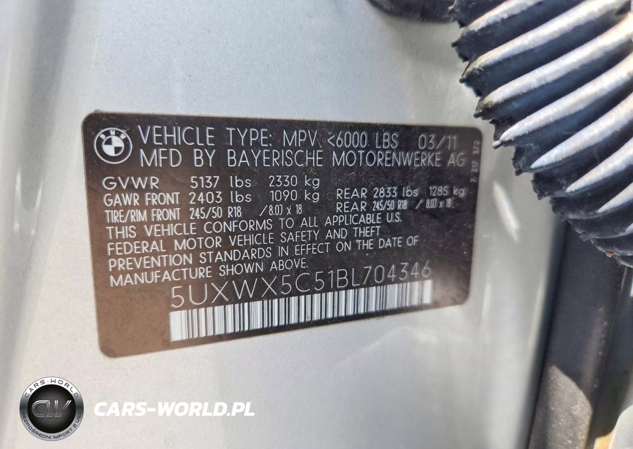 2011 BMW X3 xDrive28I VIN:5UXWX5C51BL704346 - 13