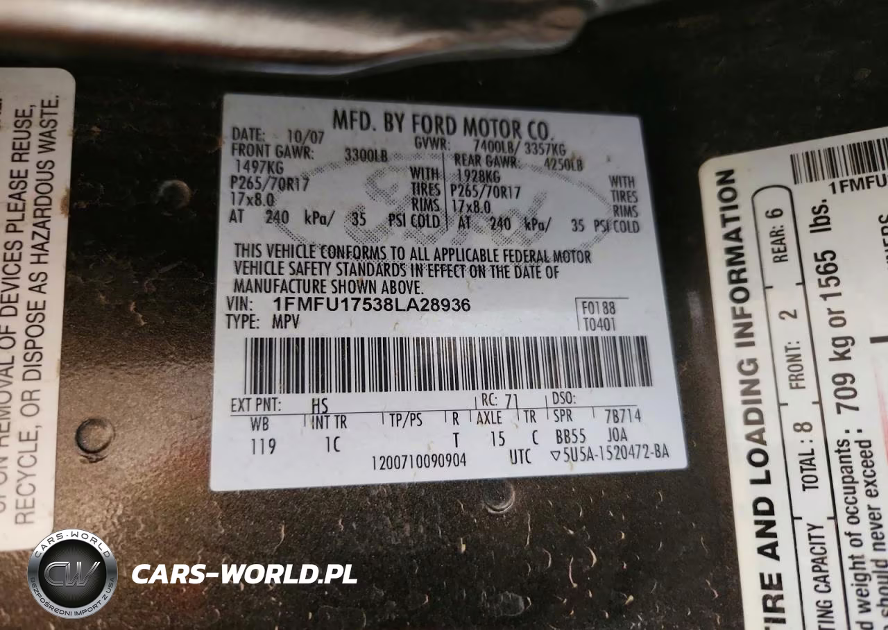 2008 Ford Expedition Eddie Bauer VIN:1FMFU17538LA28936 - 13