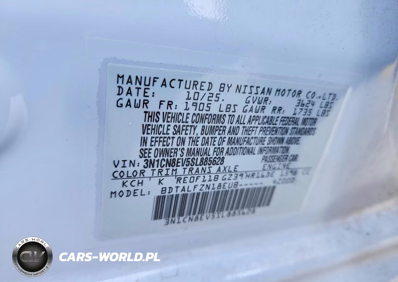 2025 Nissan Versa Sv VIN:3N1CN8EV5SL885628 - 12