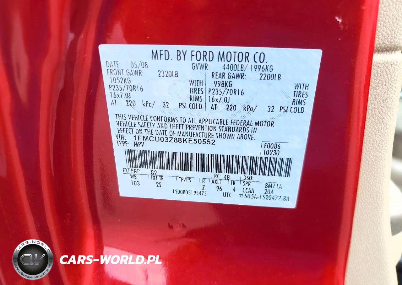 2008 Ford Escape Xlt VIN:1FMCU03Z88KE50552 - 12