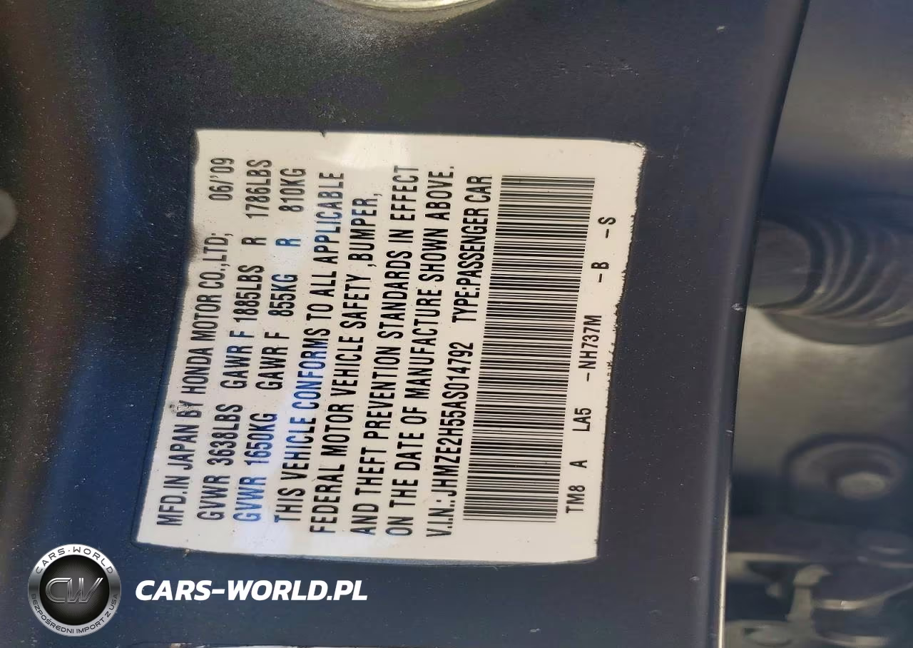 2010 Honda Insight Lx VIN:JHMZE2H55AS014792 - 12