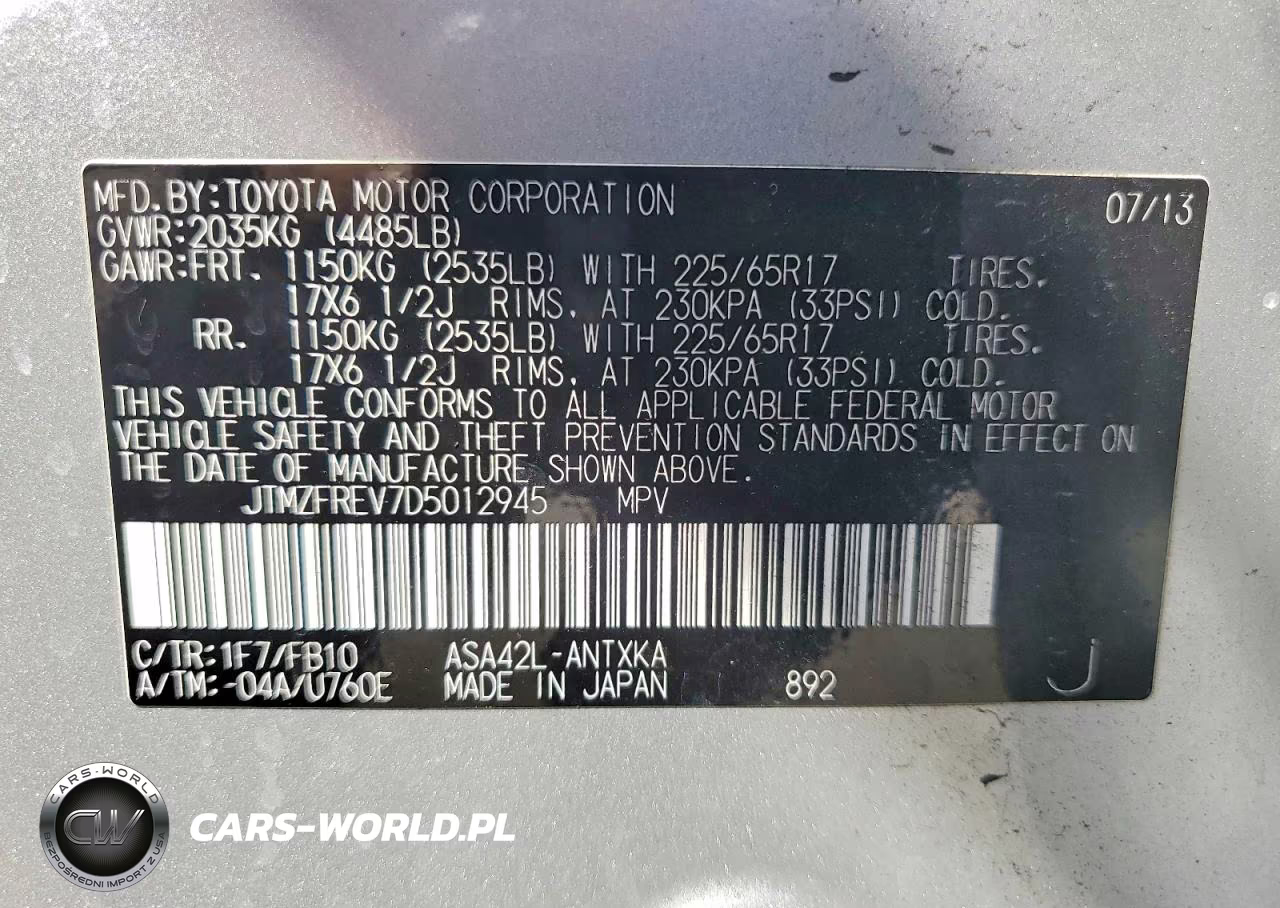 2013 Toyota Rav4 Le VIN:JTMZFREV7D5012945 - 13