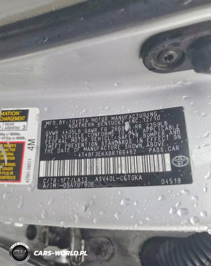 2011 Toyota Camry Xle VIN:4T4BF3EKXBR166462 - 12