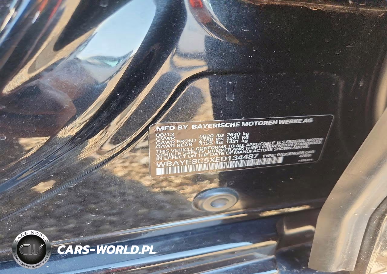 2014 BMW 750 Li VIN:WBAYE8C5XED134487 - 12