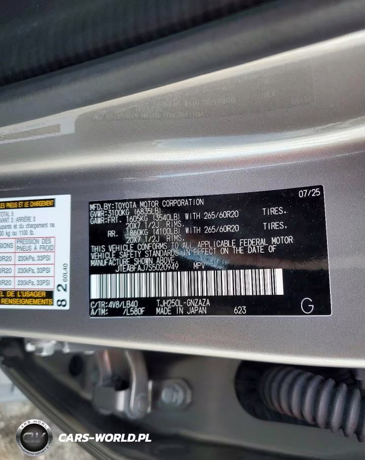 2025 Toyota Land Cruiser Base VIN:JTEABFAJ7S5020949 - 14
