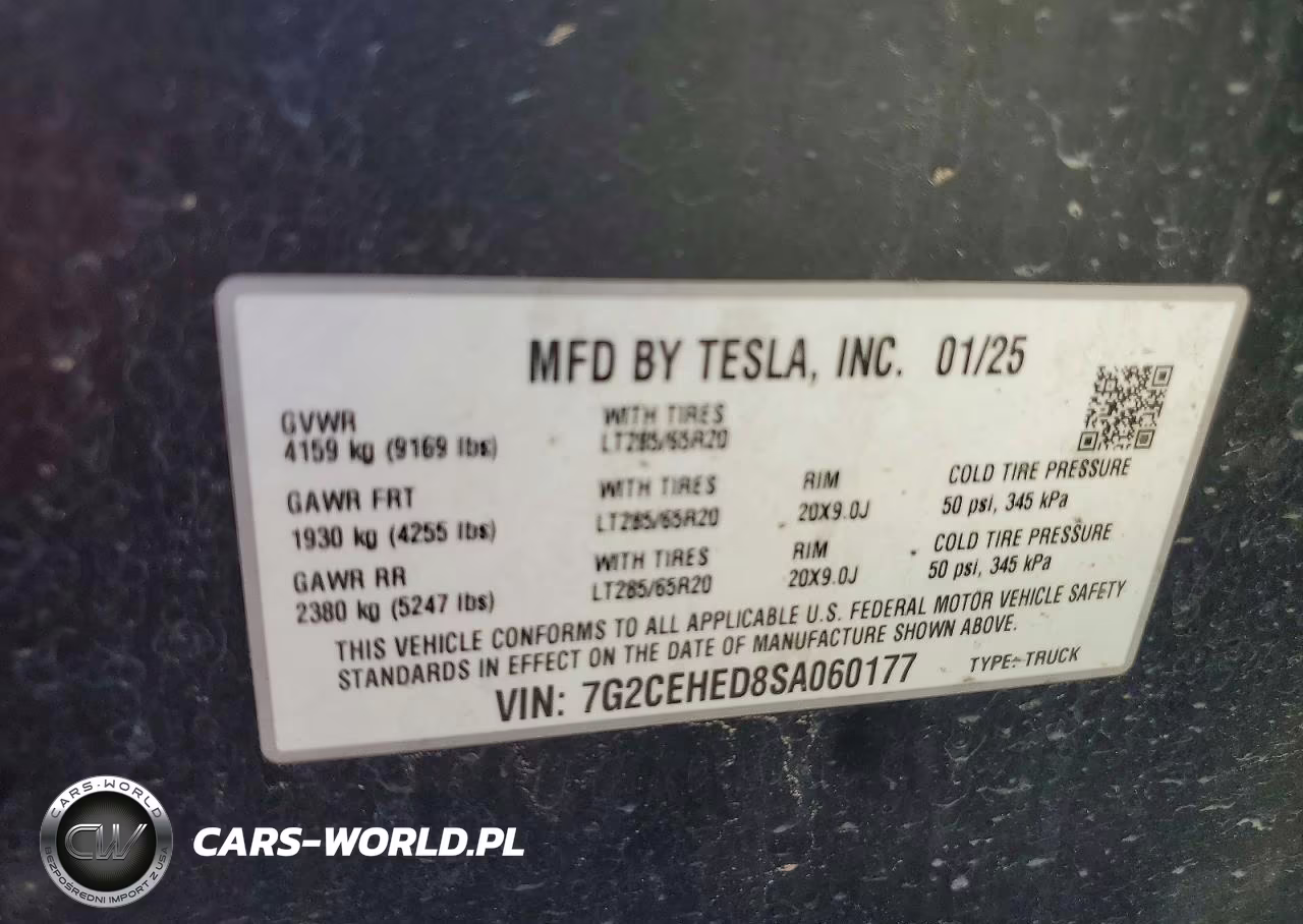 2025 Tesla Cybertruck VIN:7G2CEHED8SA060177 - 13
