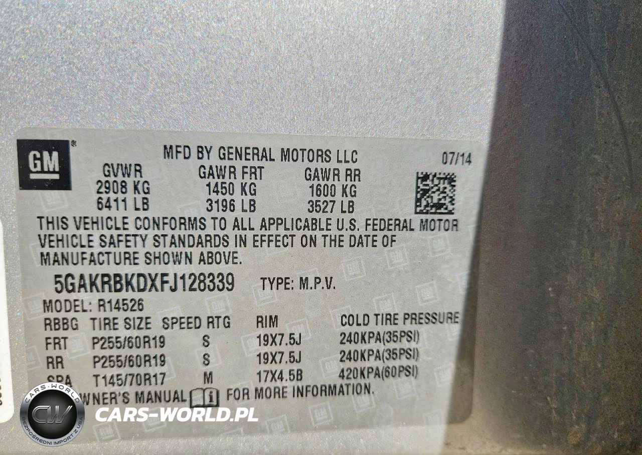 2015 Buick Enclave VIN:5GAKRBKDXFJ128339 - 13