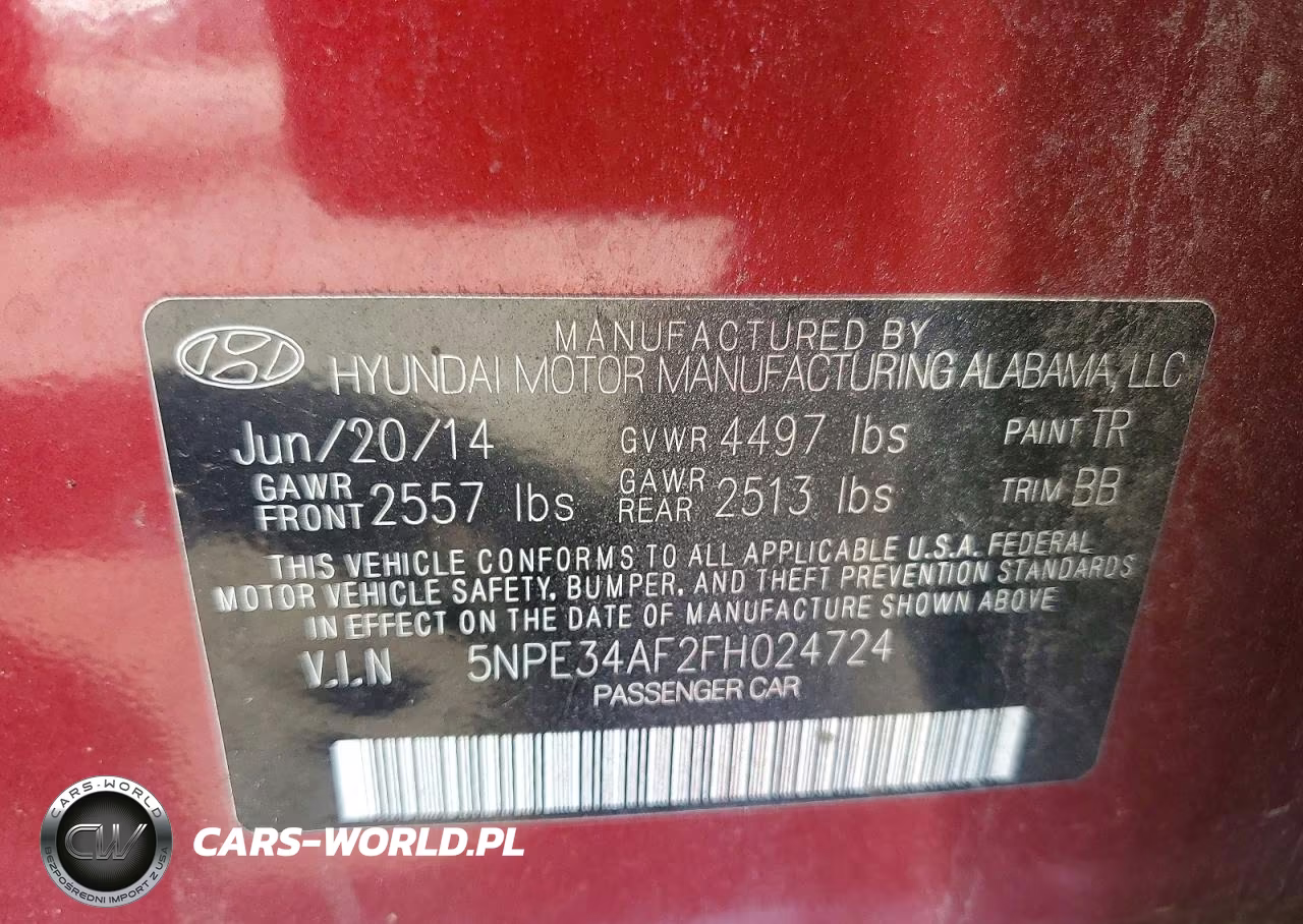 2015 Hyundai Sonata Limited VIN:5NPE34AF2FH024724 - 12