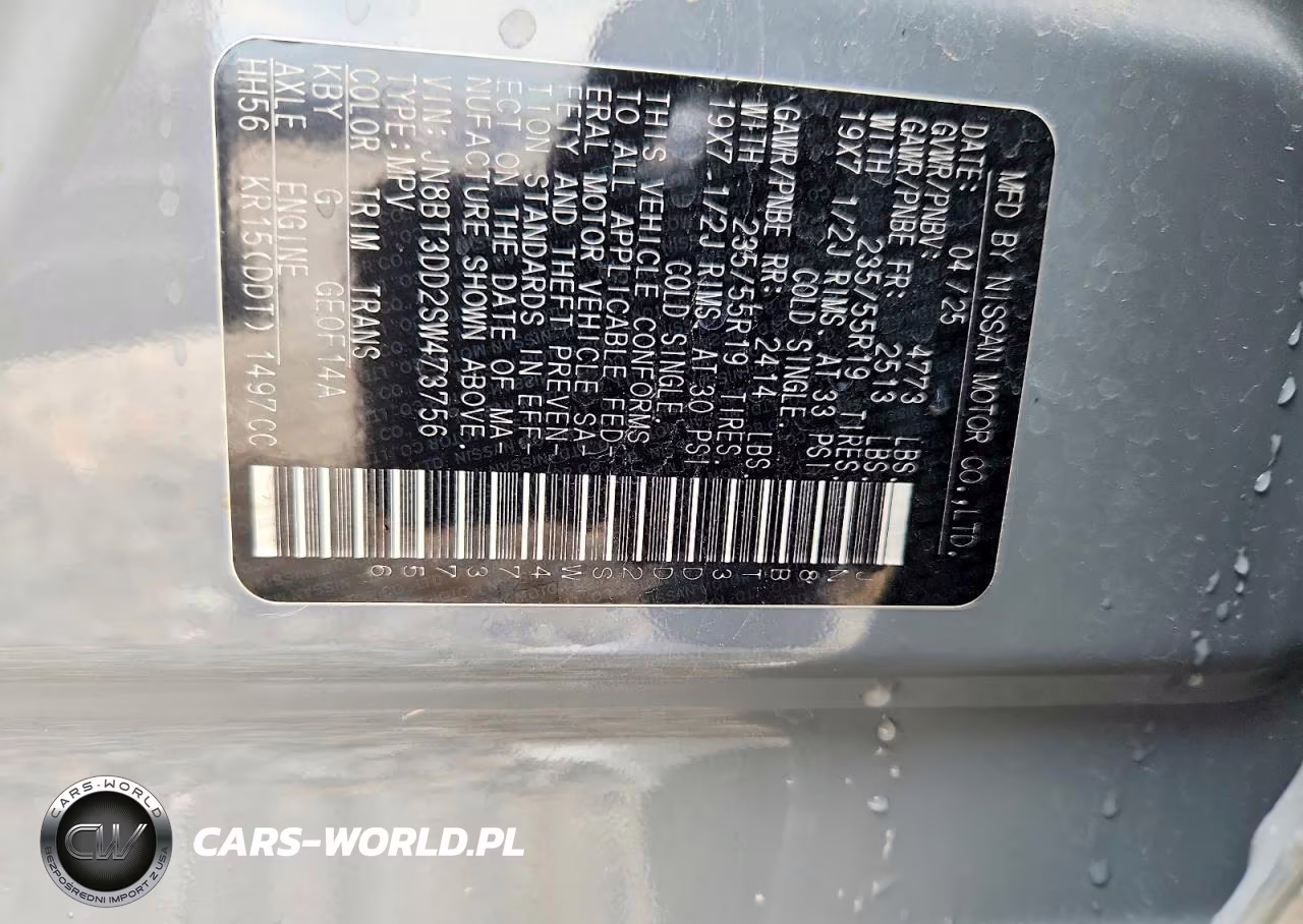 2025 Nissan Rogue Platinum VIN:JN8BT3DD2SW473756 - 13