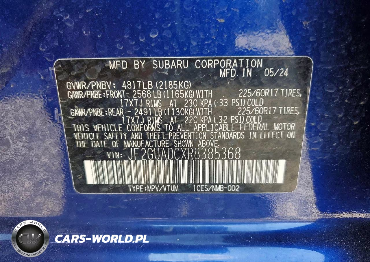 2024 Subaru Crosstrek Premium VIN:JF2GUADCXR8385368 - 14