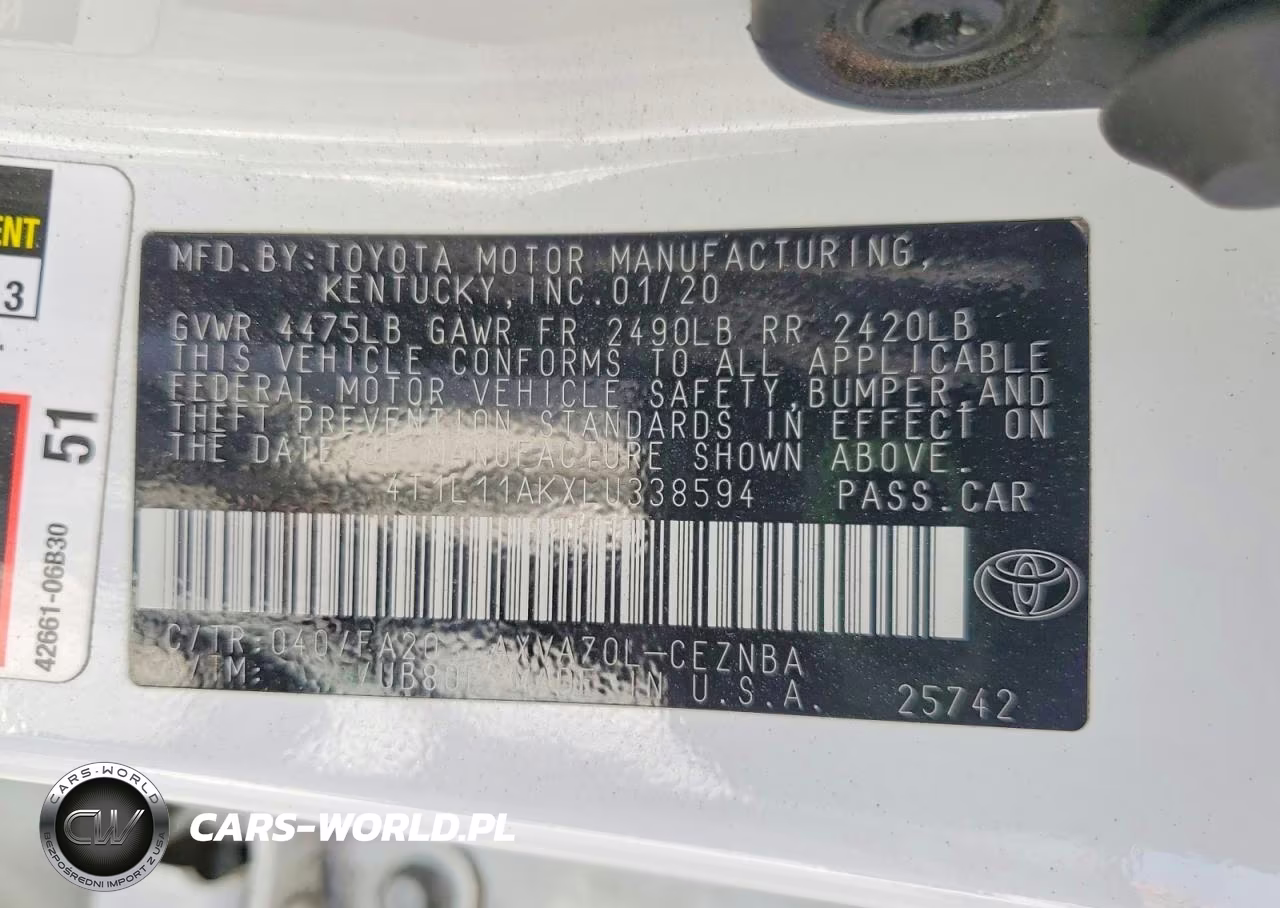 2020 Toyota Camry Le VIN:4T1L11AKXLU338594 - 13