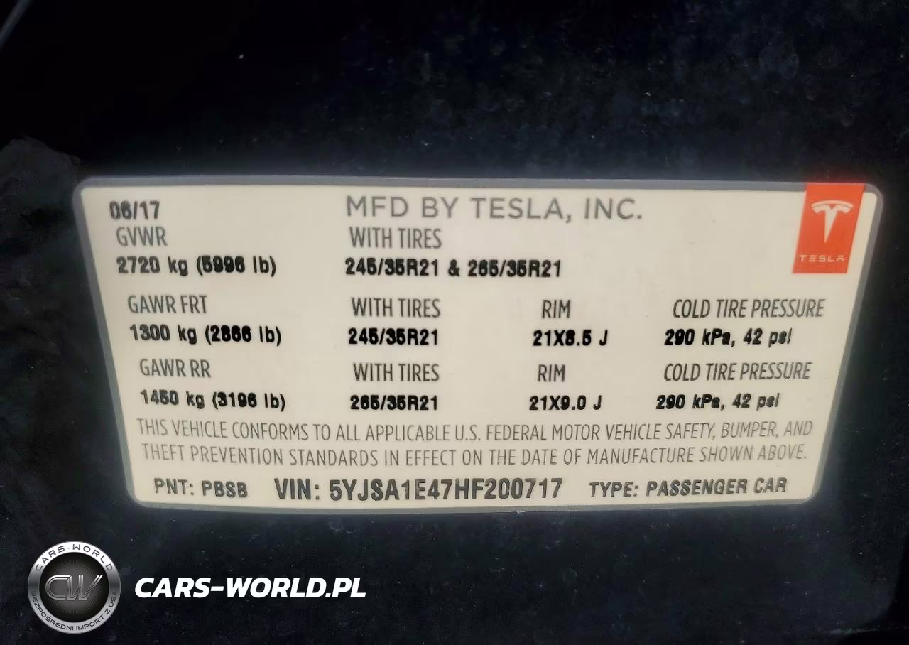2017 Tesla Model S VIN:5YJSA1E47HF200717 - 12