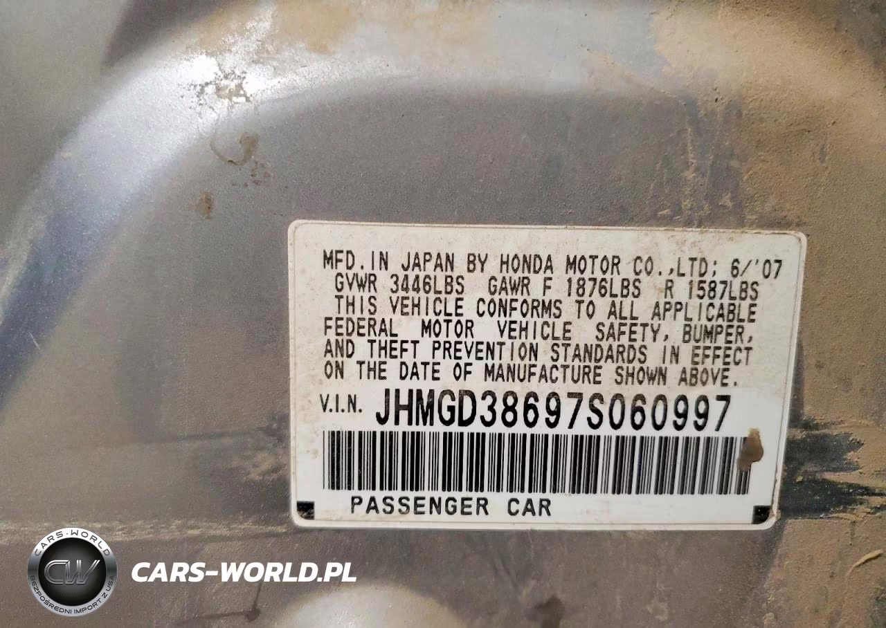 2007 Honda Fit S VIN:JHMGD38697S060997 - 13