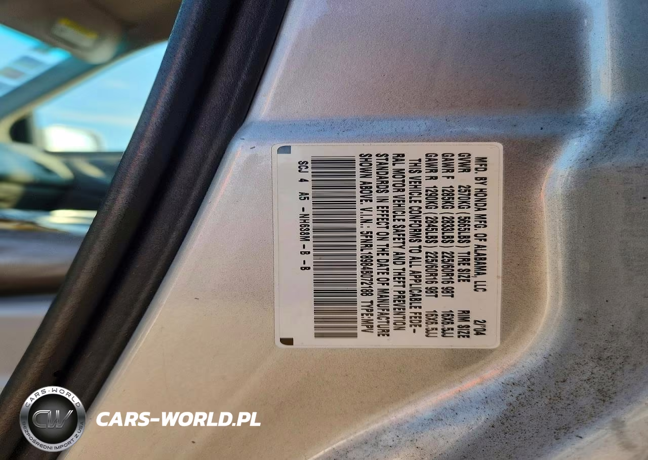 2004 Honda Odyssey Exl VIN:5FNRL18984B072188 - 12