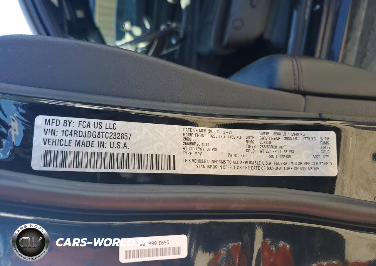 2026 Dodge Durango Gt VIN:1C4RDJDG8TC232857 - 13