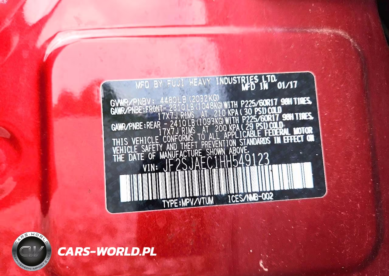 2017 Subaru Forester 2.5I Premium VIN:JF2SJAEC1HH549123 - 13