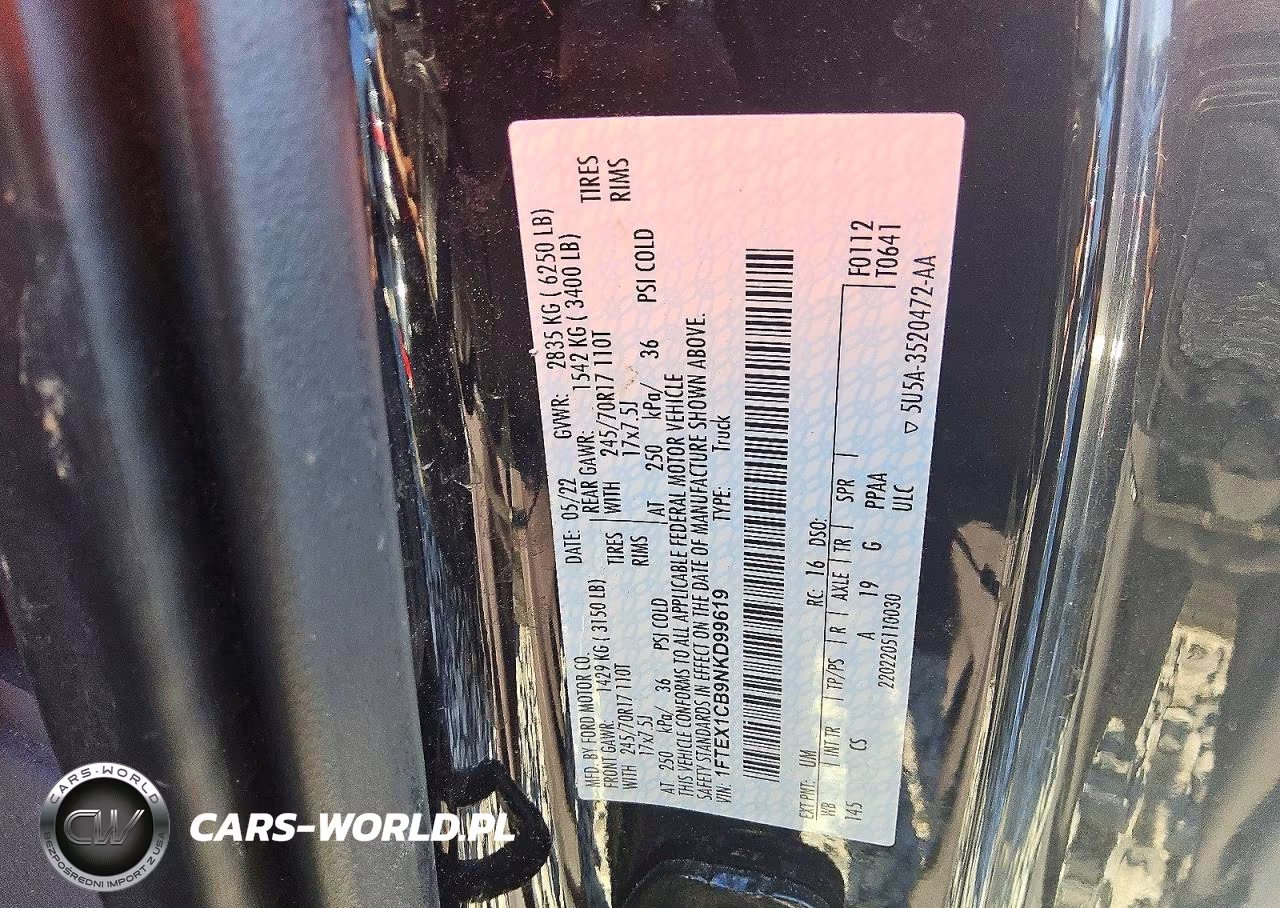 2022 Ford F150 Super Cab VIN:1FTEX1CB9NKD99619 - 12