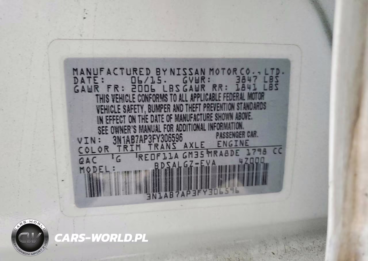 2015 Nissan Sentra Sl VIN:3N1AB7AP3FY306596 - 12