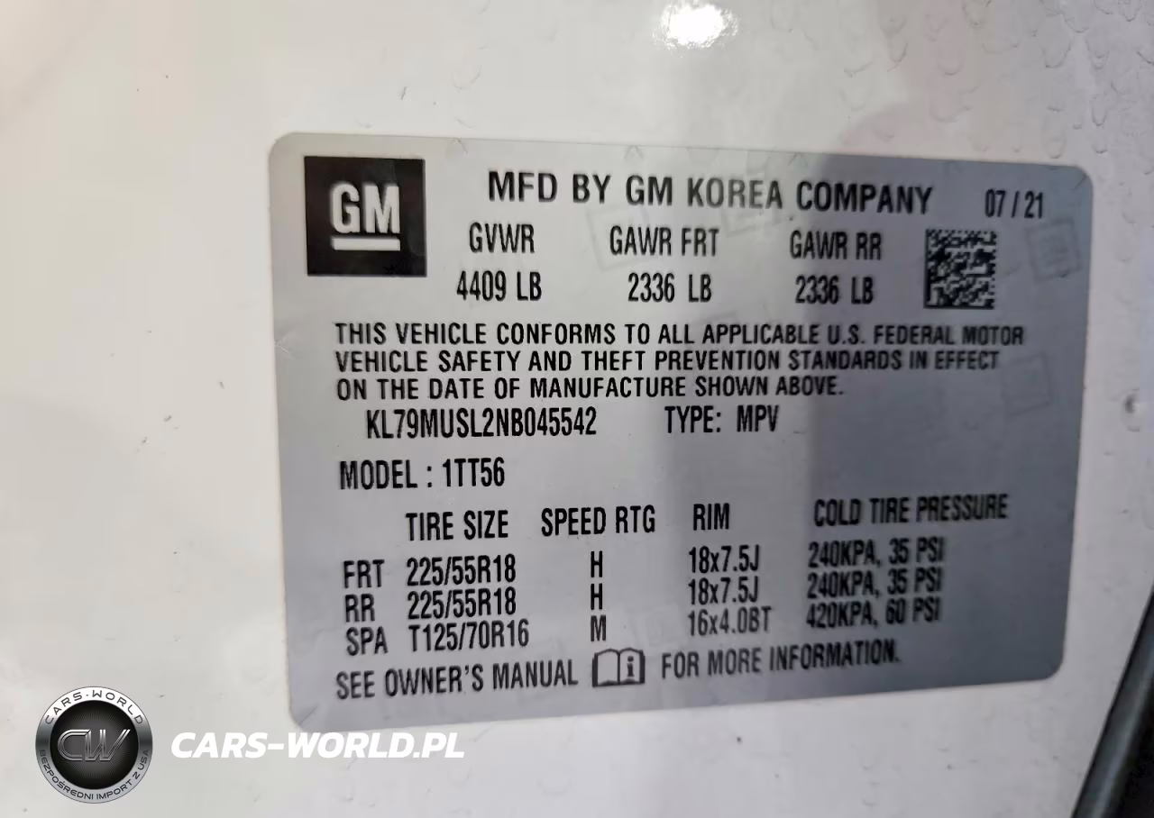 2022 Chevrolet Trailblazer Rs VIN:KL79MUSL2NB045542 - 12