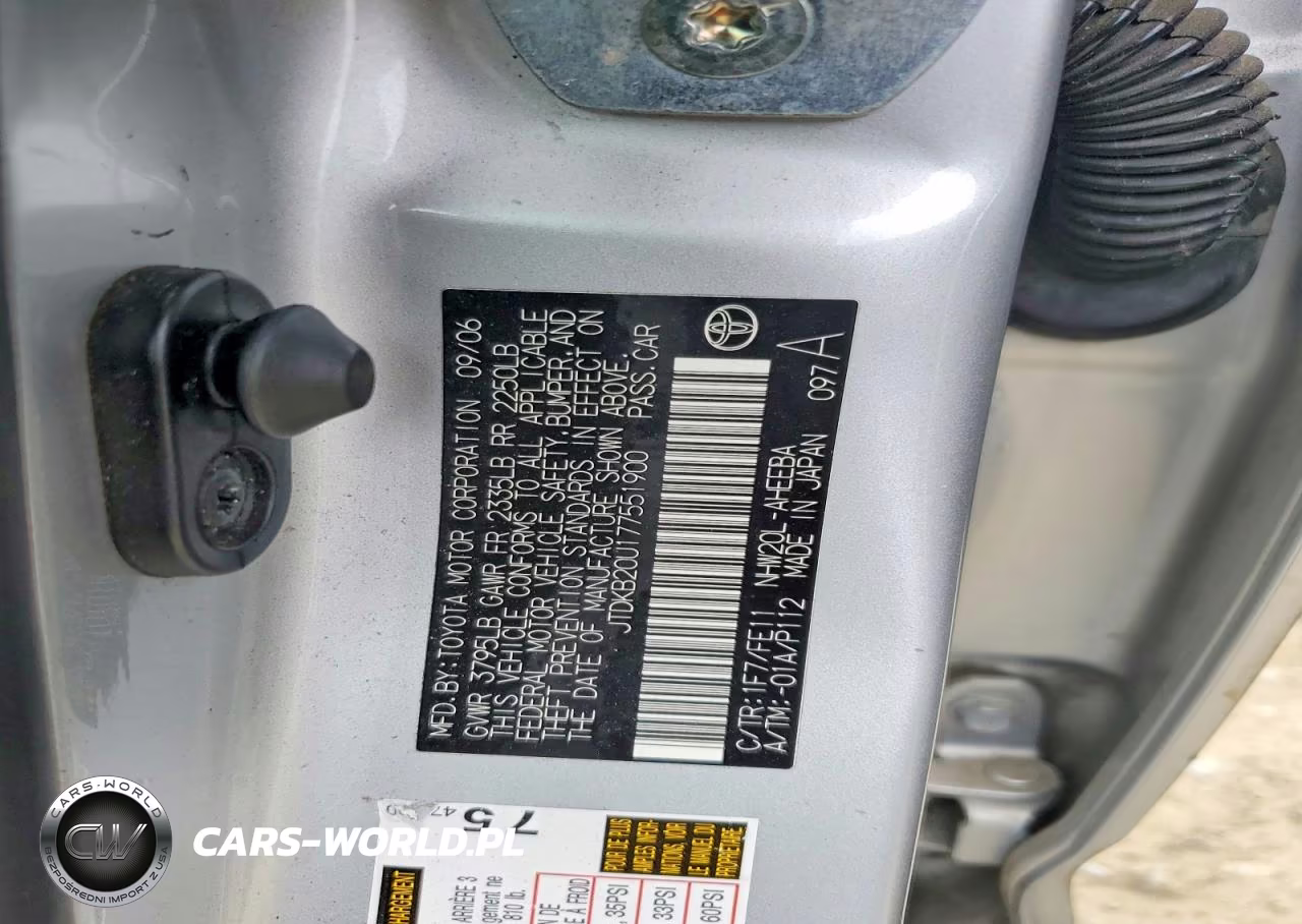 2007 Toyota Prius Base VIN:JTDKB20U177551900 - 13