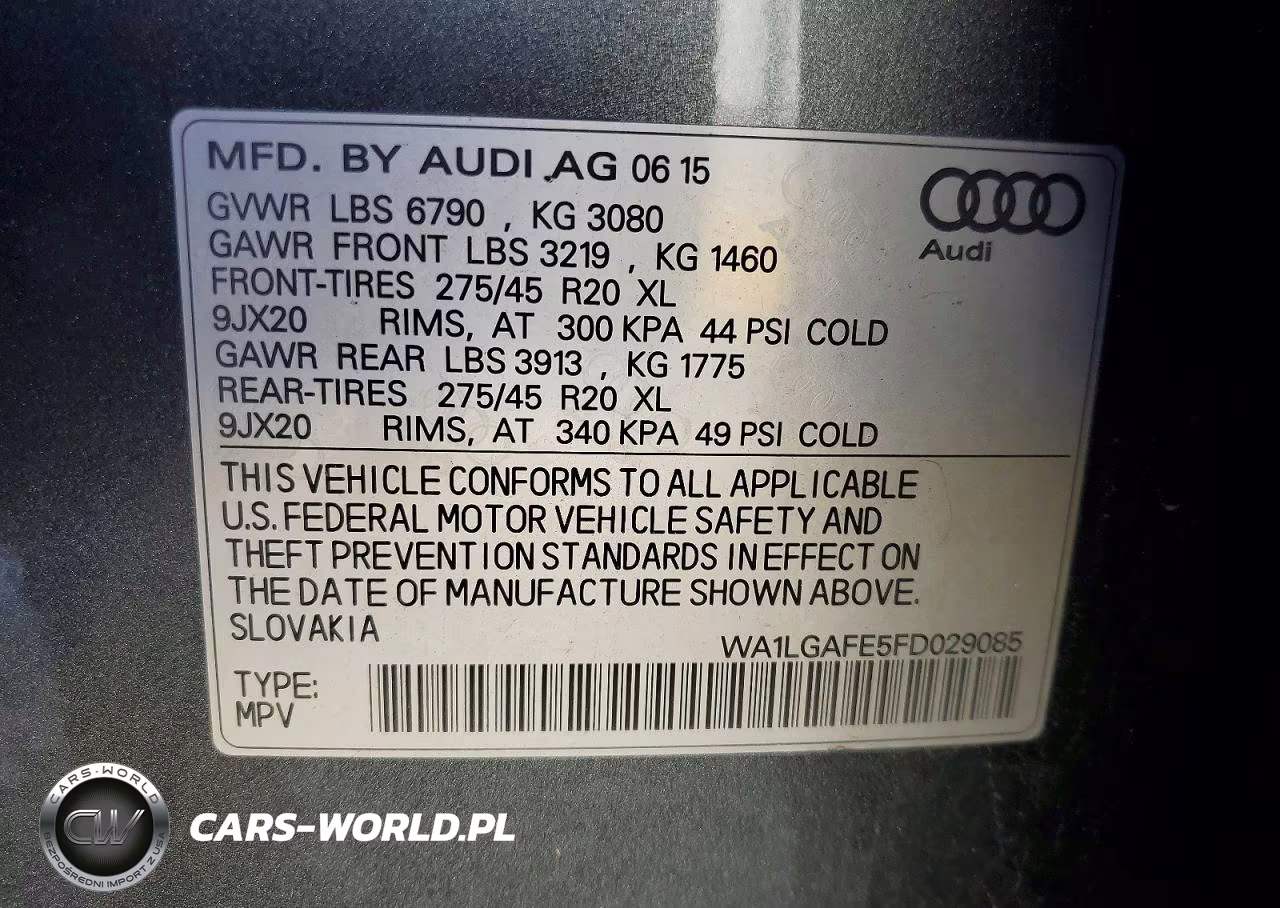 2015 Audi Q7 Premium Plus VIN:WA1LGAFE5FD029085 - 13