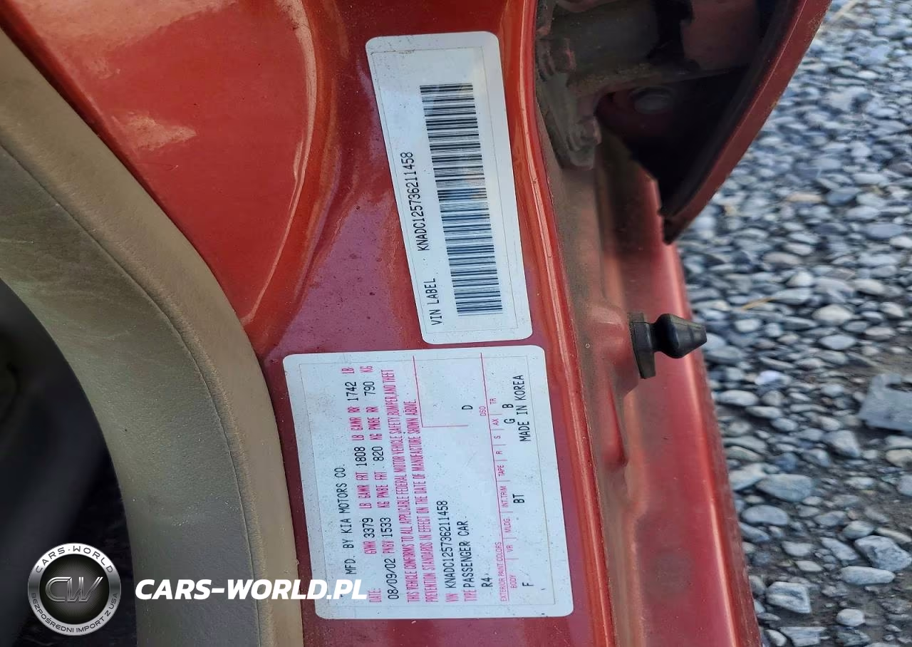 2003 Kia Rio Base VIN:KNADC125736211458 - 12