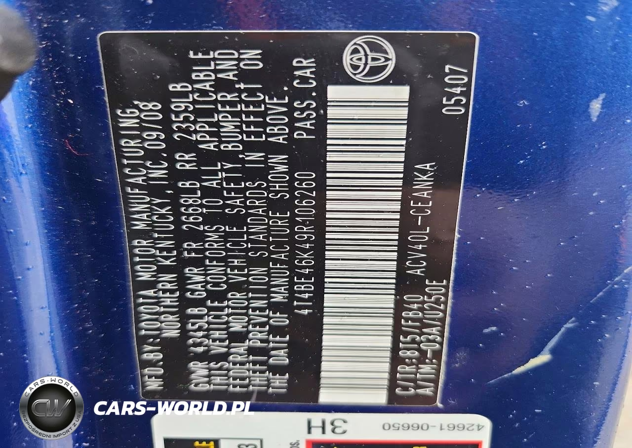 2009 Toyota Camry Le VIN:4T4BE46K49R106260 - 12