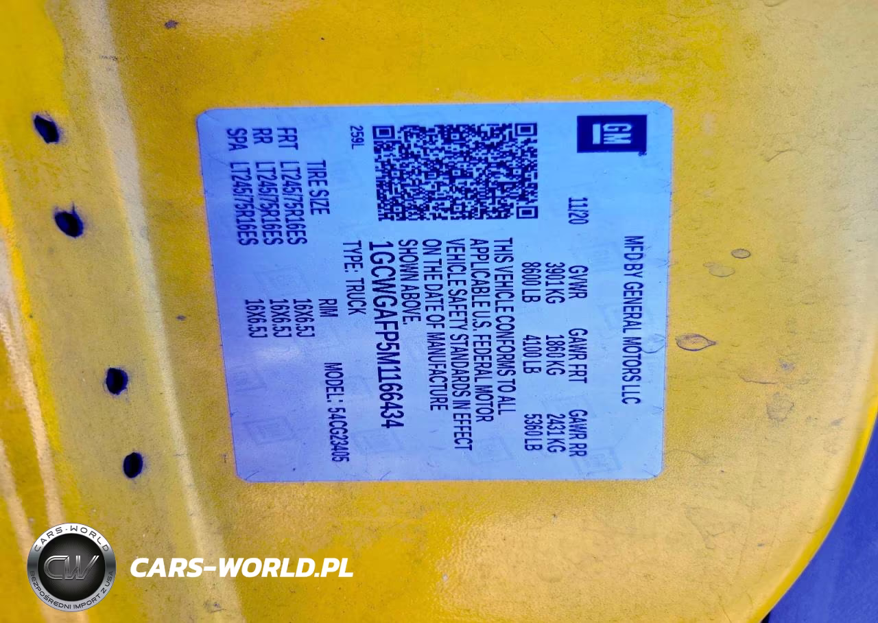 2021 Chevrolet Express G2500 Delivery Van VIN:1GCWGAFP5M1166434 - 13