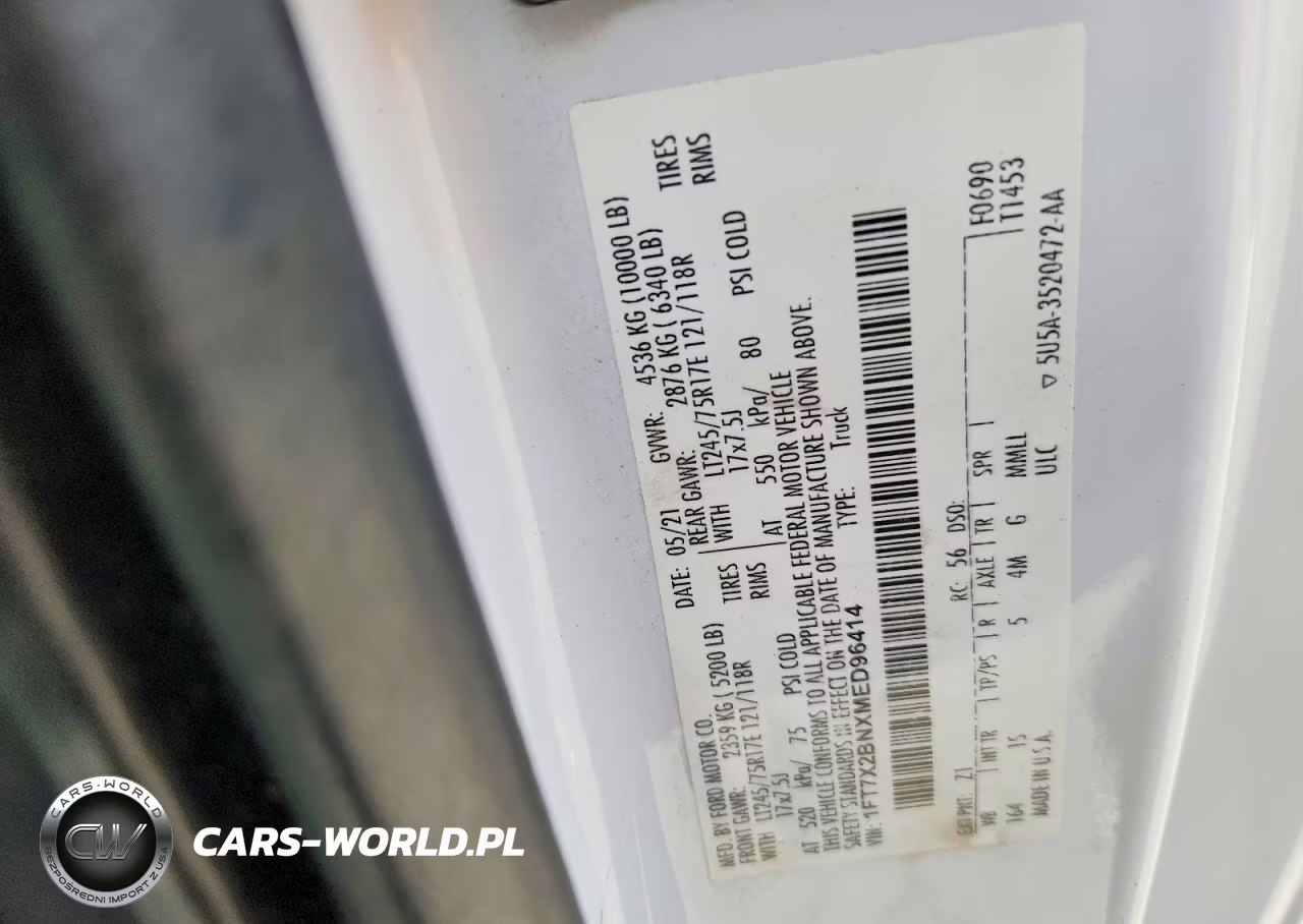 2021 Ford F250 Super Duty VIN:1FT7X2BNXMED96414 - 12