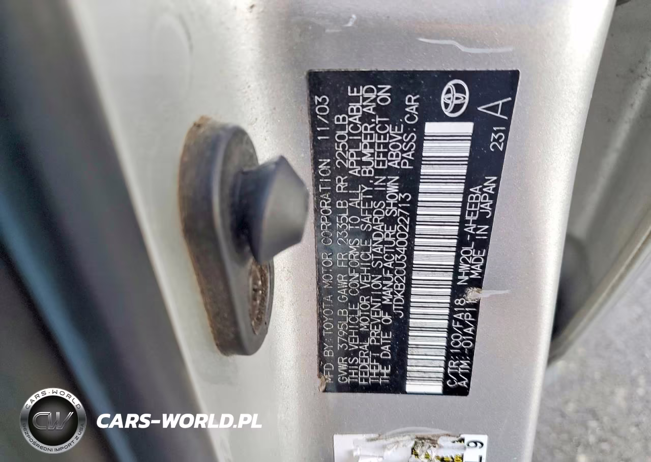 2004 Toyota Prius Base VIN:JTDKB20U340022713 - 12