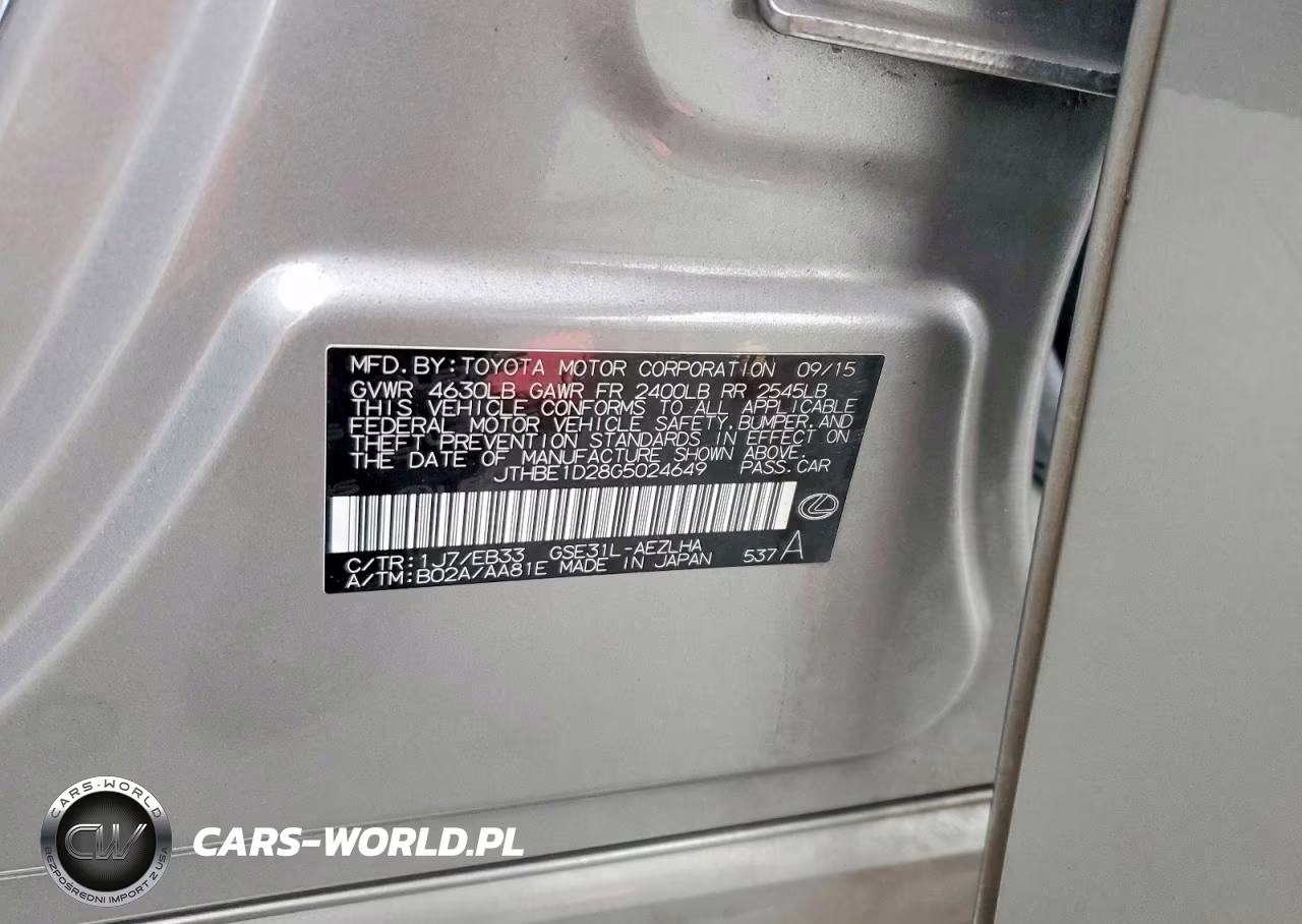 2016 Lexus Is 350 VIN:JTHBE1D28G5024649 - 12