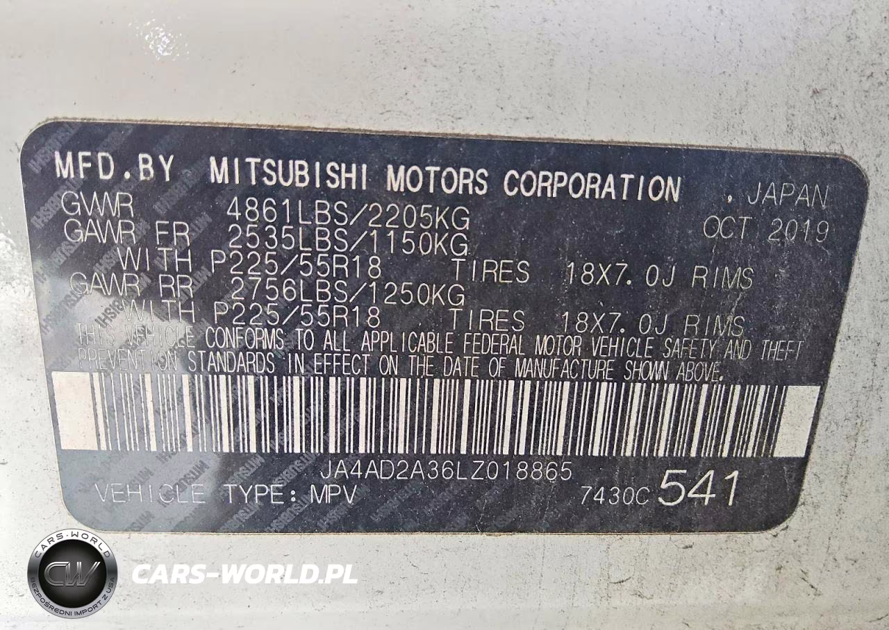 2020 Mitsubishi Outlander Es VIN:JA4AD2A36LZ018865 - 14