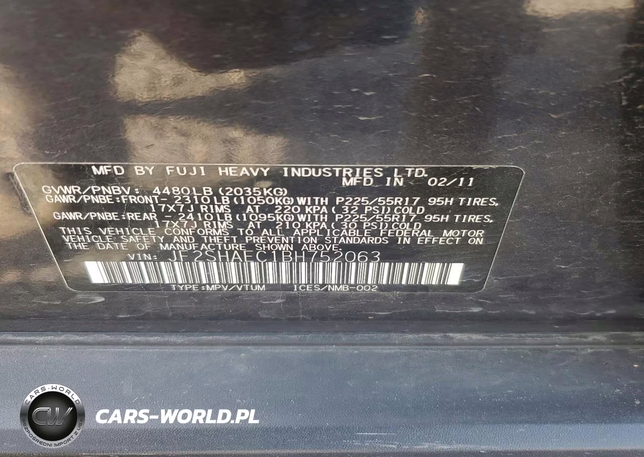 2011 Subaru Forester Limited VIN:JF2SHAEC1BH752063 - 13