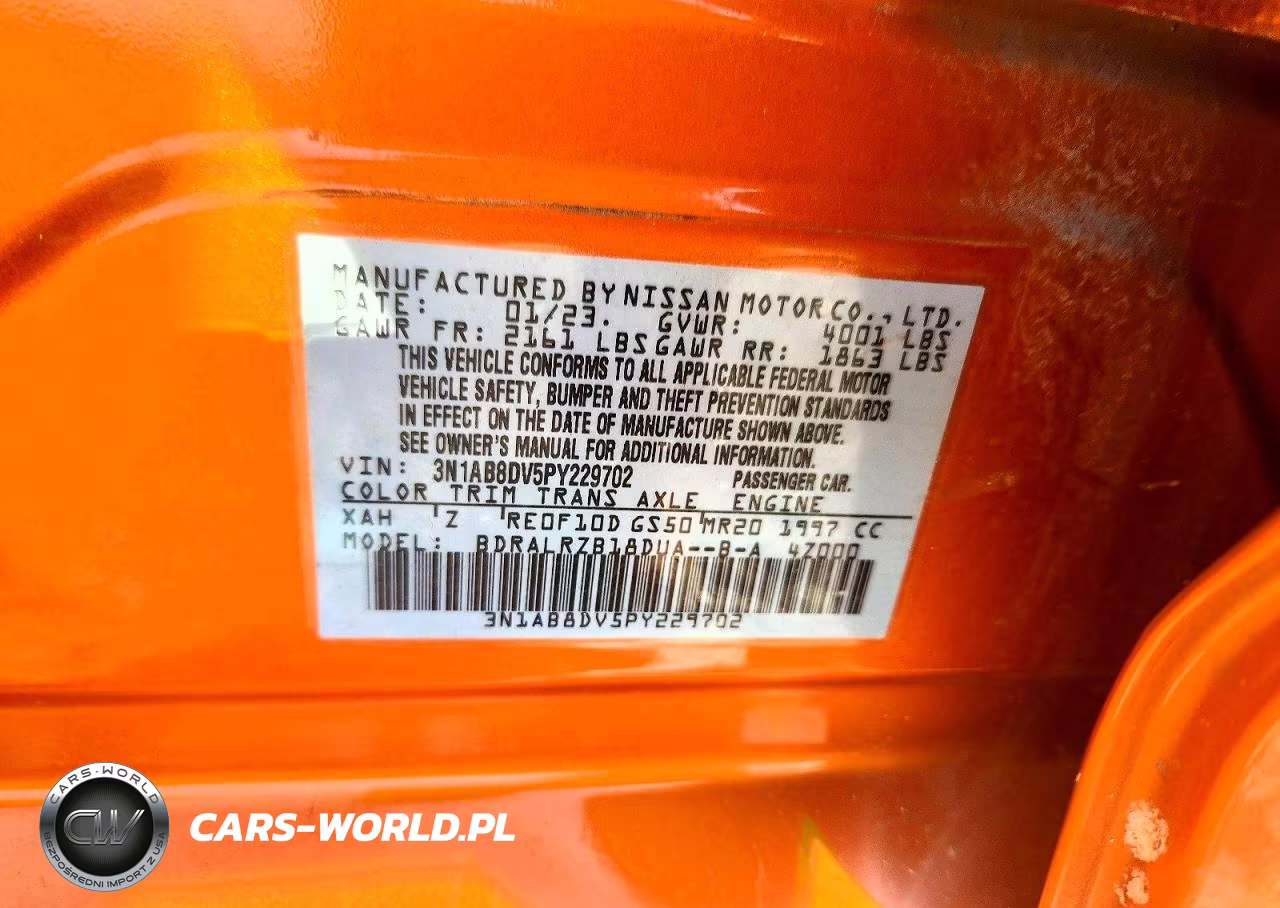 2023 Nissan Sentra Sr VIN:3N1AB8DV5PY229702 - 12