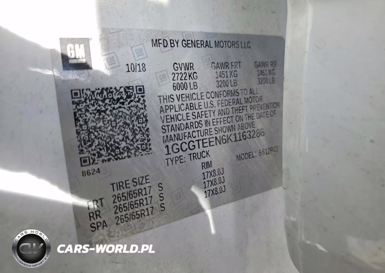 2019 CHEVROLET COLORADO ZR2 VIN:1GCGTEEN6K1163286 - 12