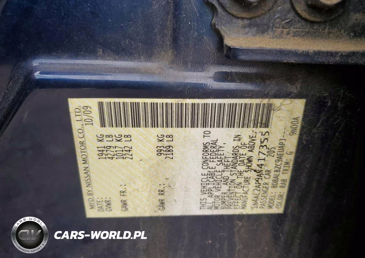 2010 Nissan Altima 2.5 VIN:1N4AL2AP9AN417355 - 12