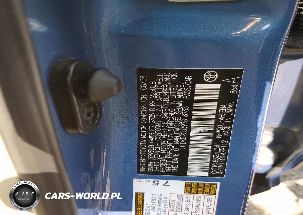 2009 Toyota Prius Base VIN:JTDKB20U397818733 - 12
