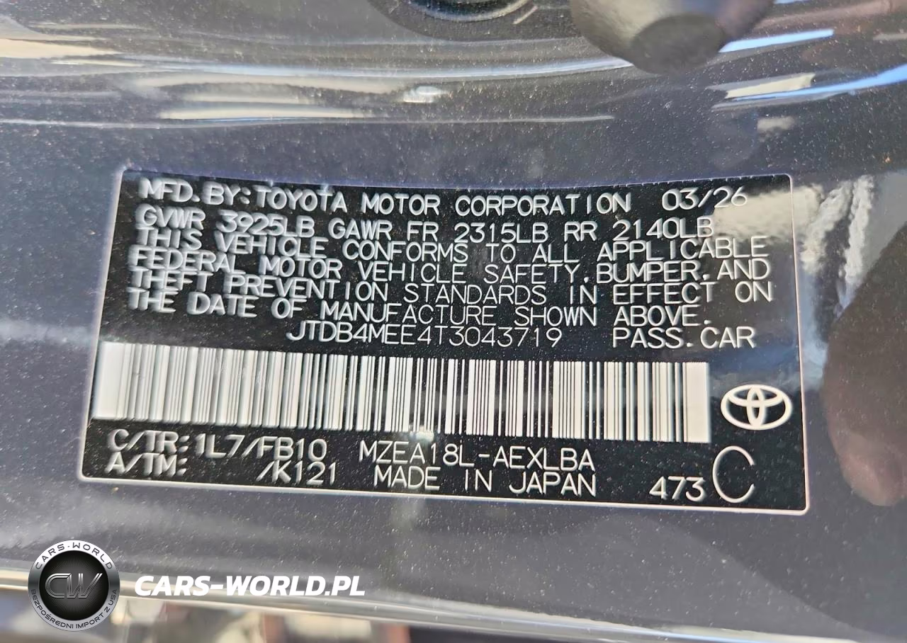 2026 Toyota Corolla Le VIN:JTDB4MEE4T3043719 - 12